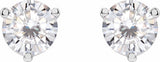 14K White 6.5 mm Round Stuller Lab-Grown Moissanite™ Earrings