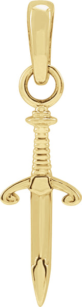 14K Yellow 16.78x4.56 mm Dagger Pendant