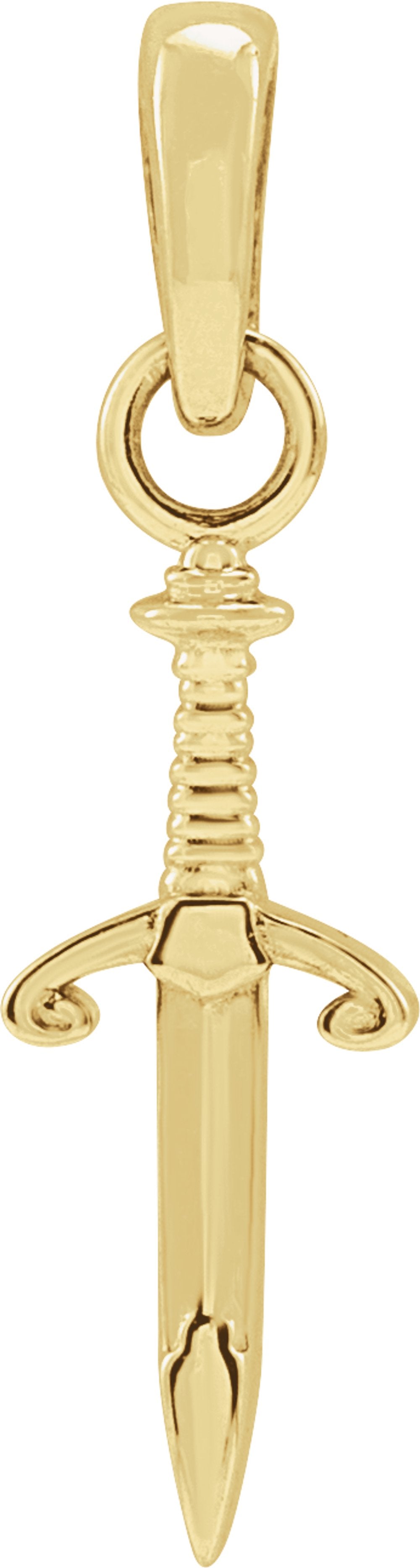 14K Yellow 16.78x4.56 mm Dagger Pendant