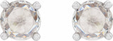 14K White 1/4 CTW Rose-Cut Natural Diamond Stud Earrings