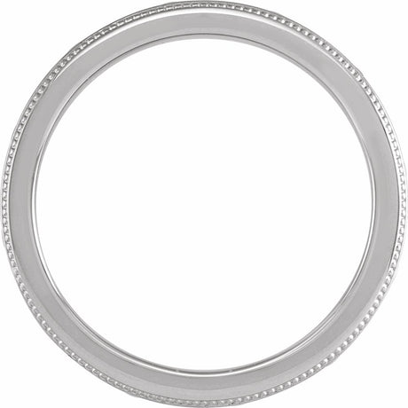 Sterling Silver 6 mm Milgrain Celtic-Inspired Flat Band Size 10