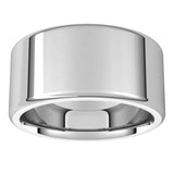 18K White Gold 10 mm Round-Edge Comfort-Fit Flat Band Size 6