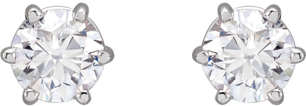 14K White 3/4 CTW Lab-Grown Diamond Earrings