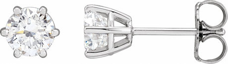 14K White Gold 1 CTW Natural Diamond Stud Earrings