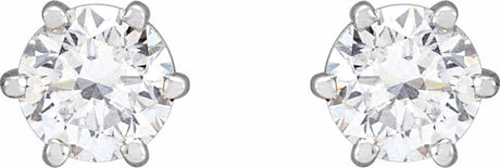 14K White Gold 1 CTW Natural Diamond Stud Earrings