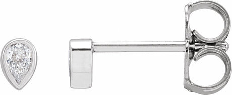 14K White Gold 1/10 CTW Natural Diamond Bezel-Set Earrings