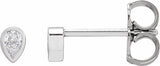 14K White Gold 1/10 CTW Natural Diamond Bezel-Set Earrings