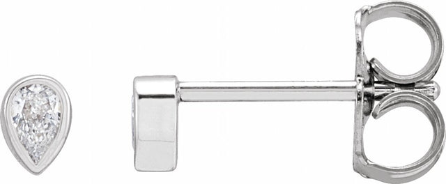 14K White Gold 1/10 CTW Natural Diamond Bezel-Set Earrings