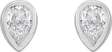 14K White 1/10 CTW Natural Diamond Bezel-Set Earrings