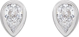 14K White Gold 1/10 CTW Natural Diamond Bezel-Set Earrings