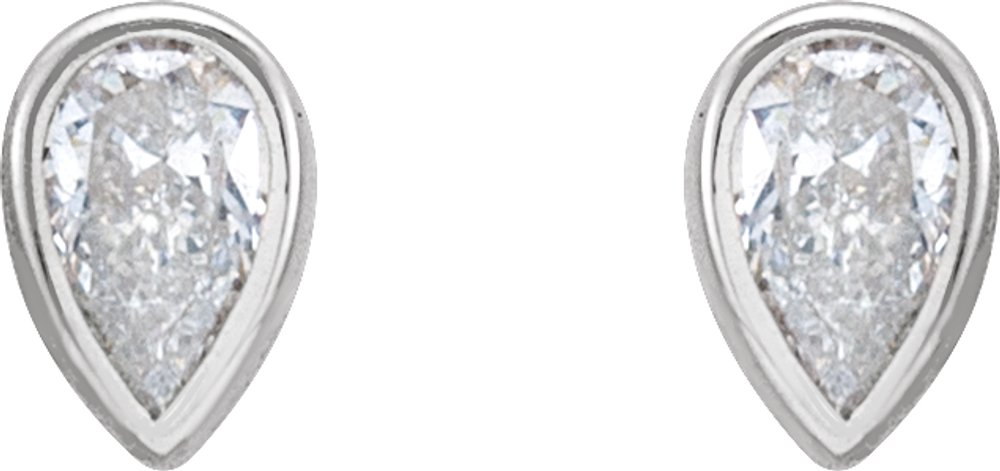 14K White 1/5 CTW Lab-Grown Diamond Bezel-Set Earrings