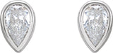 14K White 1/5 CTW Lab-Grown Diamond Bezel-Set Earrings