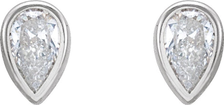 14K White 1/5 CTW Lab-Grown Diamond Bezel-Set Earrings