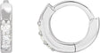 14K White .05 CTW Natural Diamond Hinged 8 mm Hoop Earrings