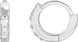 14K White .05 CTW Natural Diamond Hinged 8 mm Hoop Earrings