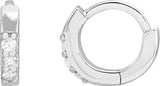14K White Gold .05 CTW Natural Diamond Hinged 8 mm Hoop Earrings