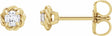 14K Yellow Gold 3 mm Natural White Sapphire Claw-Prong Rope Earrings