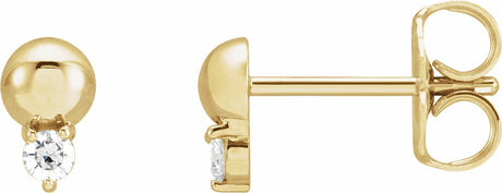 14K Yellow Gold .06 CTW Natural Diamond Bead Earrings