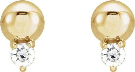 14K Yellow Gold .06 CTW Natural Diamond Bead Earrings