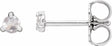 14K White Gold .08 CTW Rose-Cut Natural Diamond Stud Earrings