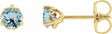 14K Yellow Gold 4 mm Natural Sky Blue Topaz Earrings