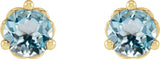 14K Yellow 5 mm Natural Sky Blue Topaz Cocktail-Style Earrings