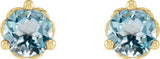 14K Yellow Gold 4 mm Natural Sky Blue Topaz Earrings