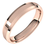 14K Rose 4 mm Beveled Edge Comfort Fit Light Band Size 8