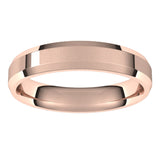 14K Rose 4 mm Beveled Edge Comfort Fit Light Band Size 8