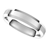 18K White 4 mm Beveled Edge Comfort Fit Light Band Size 10