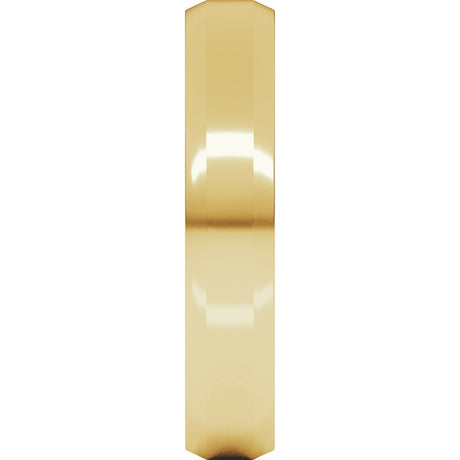 14K Yellow 4 mm Beveled Edge Comfort Fit Light Band