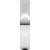 Platinum 4 mm Lightweight Beveled-Edge Comfort-Fit Flat Band Size 8
