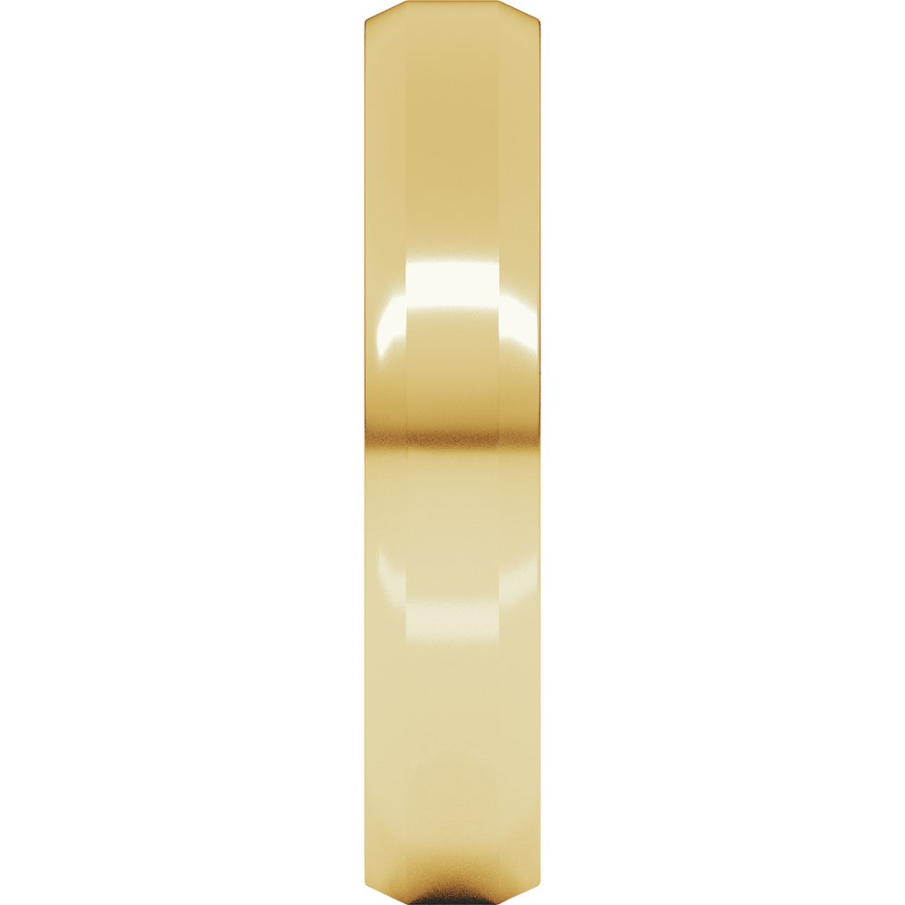 14K Yellow Gold 4 mm Lightweight Beveled-Edge Comfort-Fit Flat Band Size 8