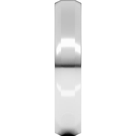14K White Gold 4 mm Lightweight Beveled-Edge Comfort-Fit Flat Band Size 6.5