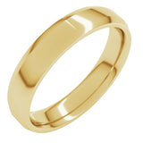 14K Yellow Gold 4 mm Lightweight Beveled-Edge Comfort-Fit Flat Band Size 8