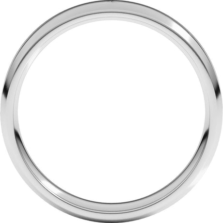 14K White Gold 4 mm Lightweight Beveled-Edge Comfort-Fit Flat Band Size 6.5