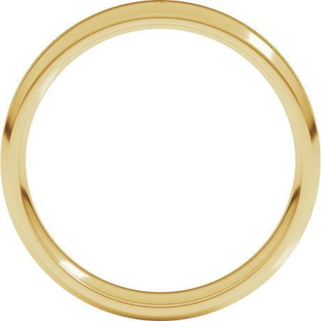 10K Yellow Gold 4 mm Lightweight Beveled-Edge Comfort-Fit Flat Band Size 12.5