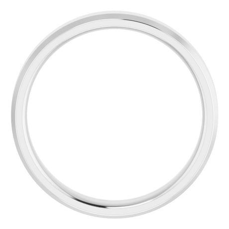 10K White 4 mm Beveled Edge Comfort Fit Light Band Size 8