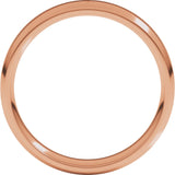 14K Rose 4 mm Lightweight Beveled-Edge Comfort-Fit Flat Band Size 8