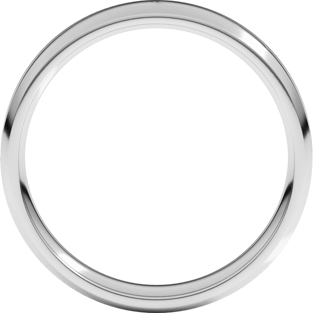 14K White Gold 4 mm Lightweight Beveled-Edge Comfort-Fit Flat Band