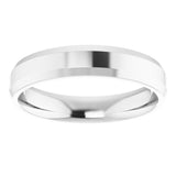 Platinum 4 mm Beveled Edge Comfort Fit Light Band Size 9.5