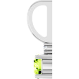 14K White Natural Peridot & .015 CT Natural Diamond Charm/Pendant