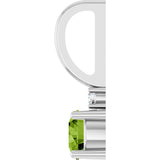 14K White Gold Natural Peridot & .015 CT Natural Diamond Charm/Pendant