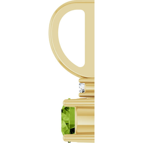 14K Yellow Gold Natural Peridot & .015 CT Natural Diamond Charm/Pendant