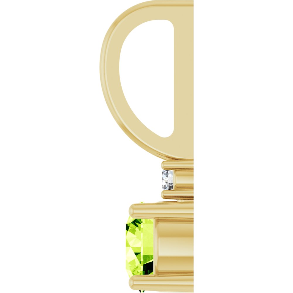 14K Yellow Natural Peridot & .015 CT Natural Diamond Charm/Pendant