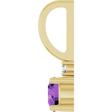 14K Yellow Natural Amethyst & .015 CT Natural Diamond Charm/Pendant