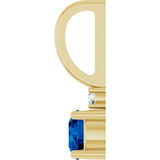14K Yellow Gold Lab-Grown Blue Sapphire & .015 CT Natural Diamond Charm/Pendant