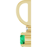 14K Yellow Lab-Grown Emerald & .015 CT Natural Diamond Charm/Pendant