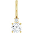 14K Yellow Natural White Sapphire & .015 CT Natural Diamond Charm/Pendant