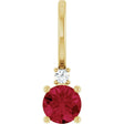 14K Yellow Gold Natural Ruby & .015 CT Natural Diamond Charm/Pendant